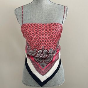 Zara printed scarf top ties in back.